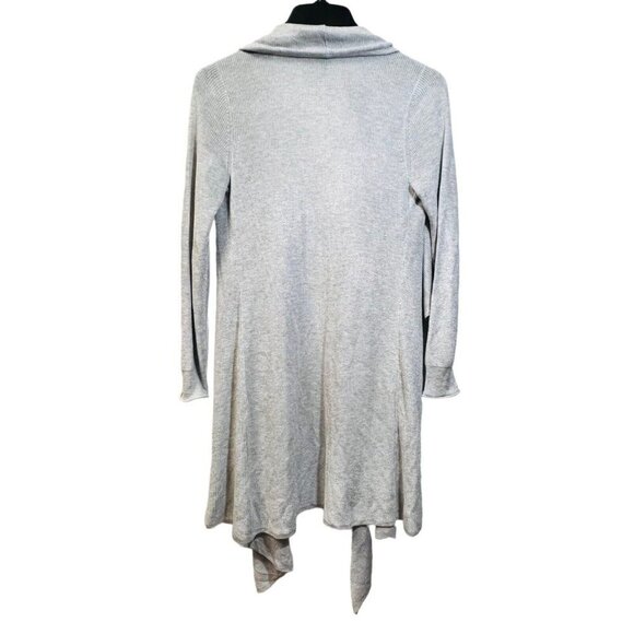 White House Black Market Open Front Drape Cardigan Metallic Silver L/S Size XS - Picture 8 of 12